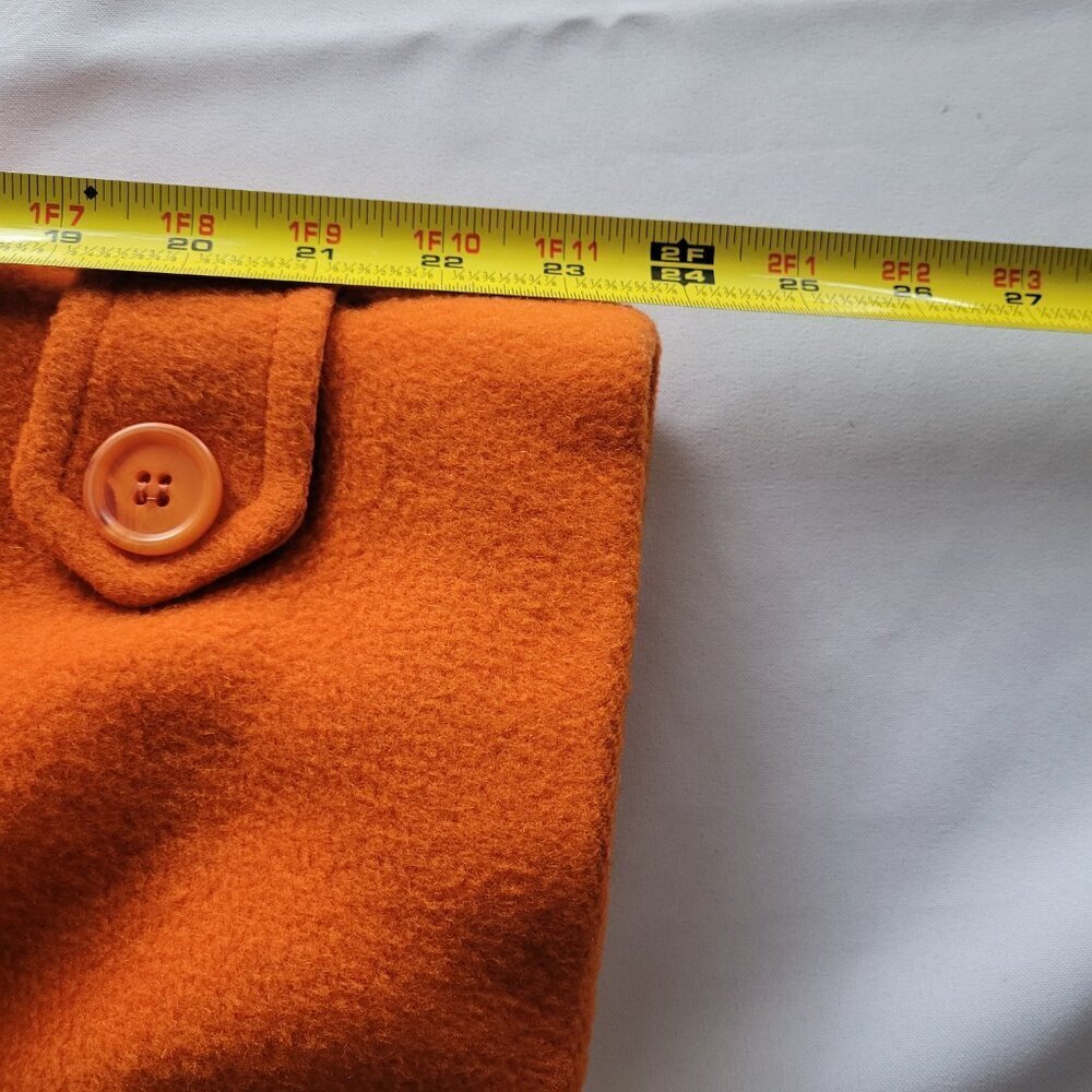 Vintage Designer Bill Blass Burnt Orange Limited Edition Wool Coat (Size: M/L) - Picture 16 of 16